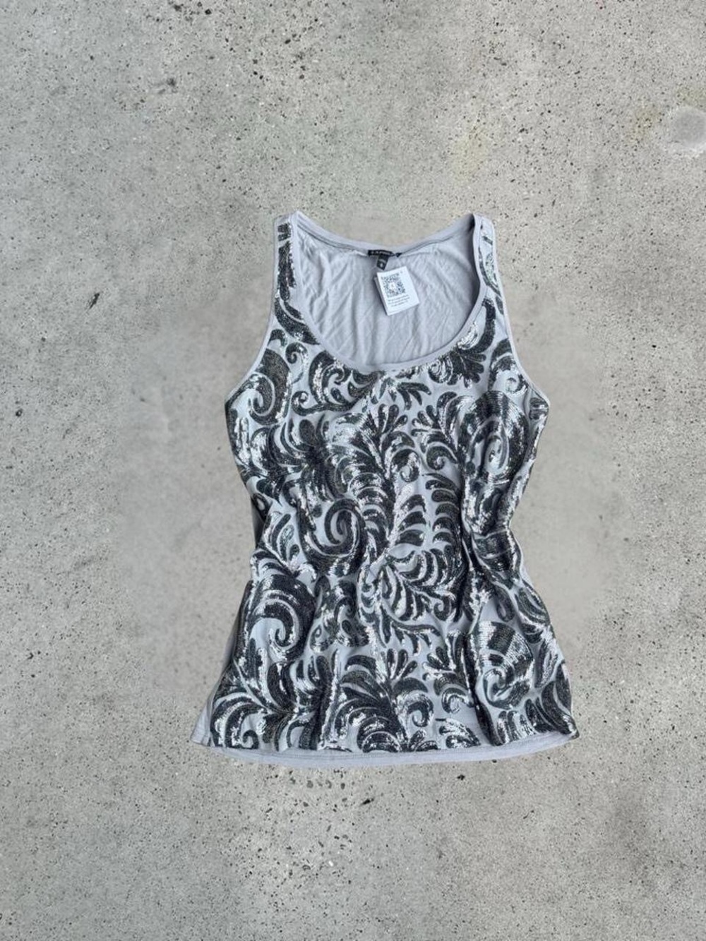 2010s silver sequin tank top